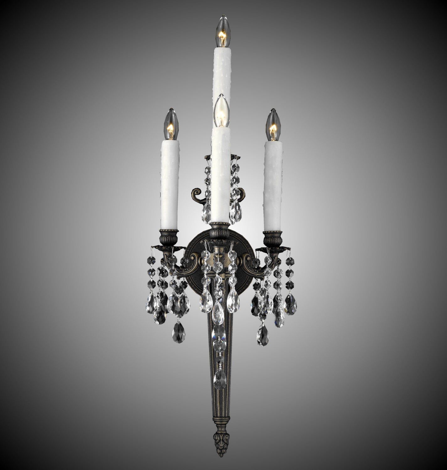 American Brass & Crystal Wall Sconces WS2214-O-21S-PI Wall Sconce Light - Palace Bronze