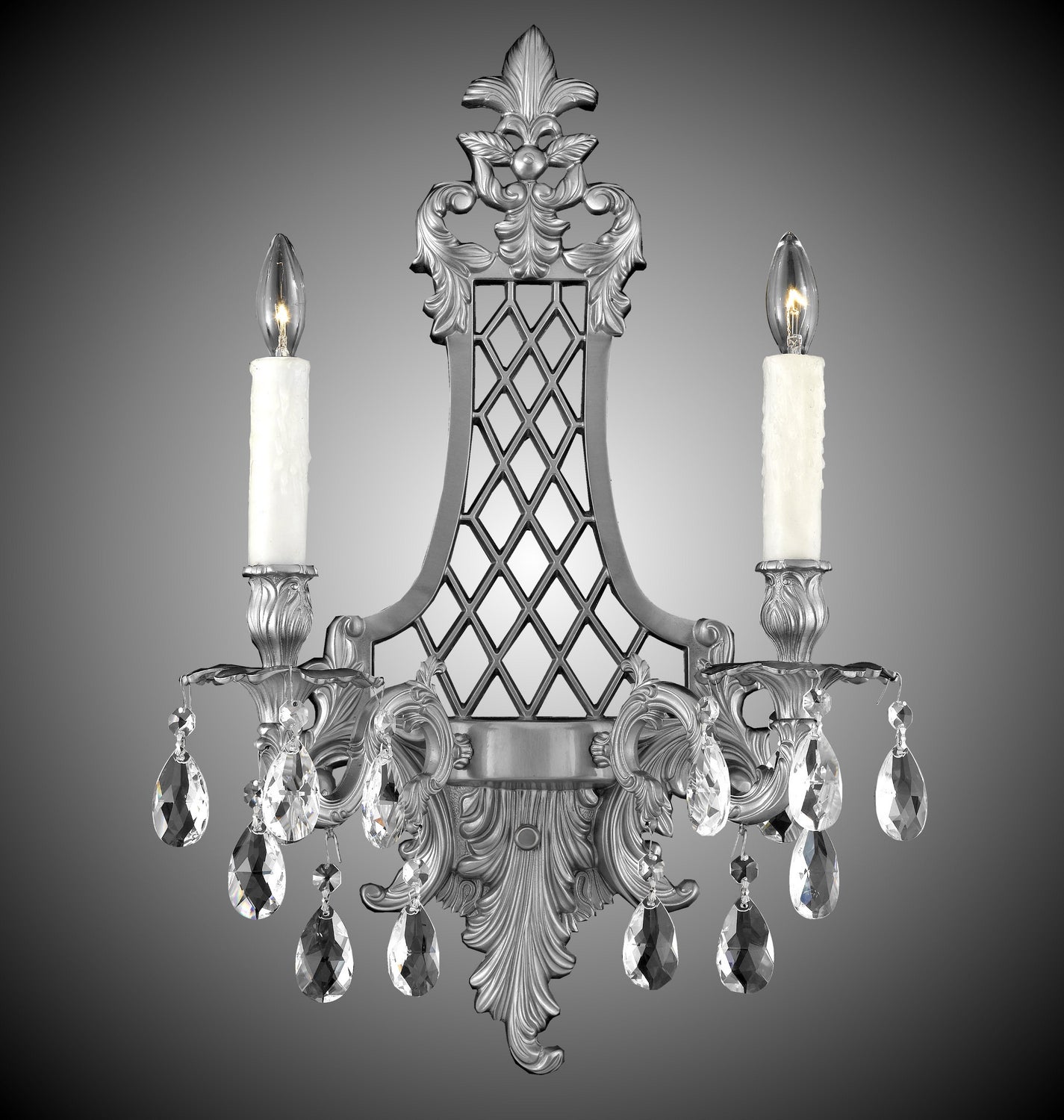 American Brass & Crystal Wall Sconce WS9454-O-07G-PI Wall Sconce Light - Satin Nickel
