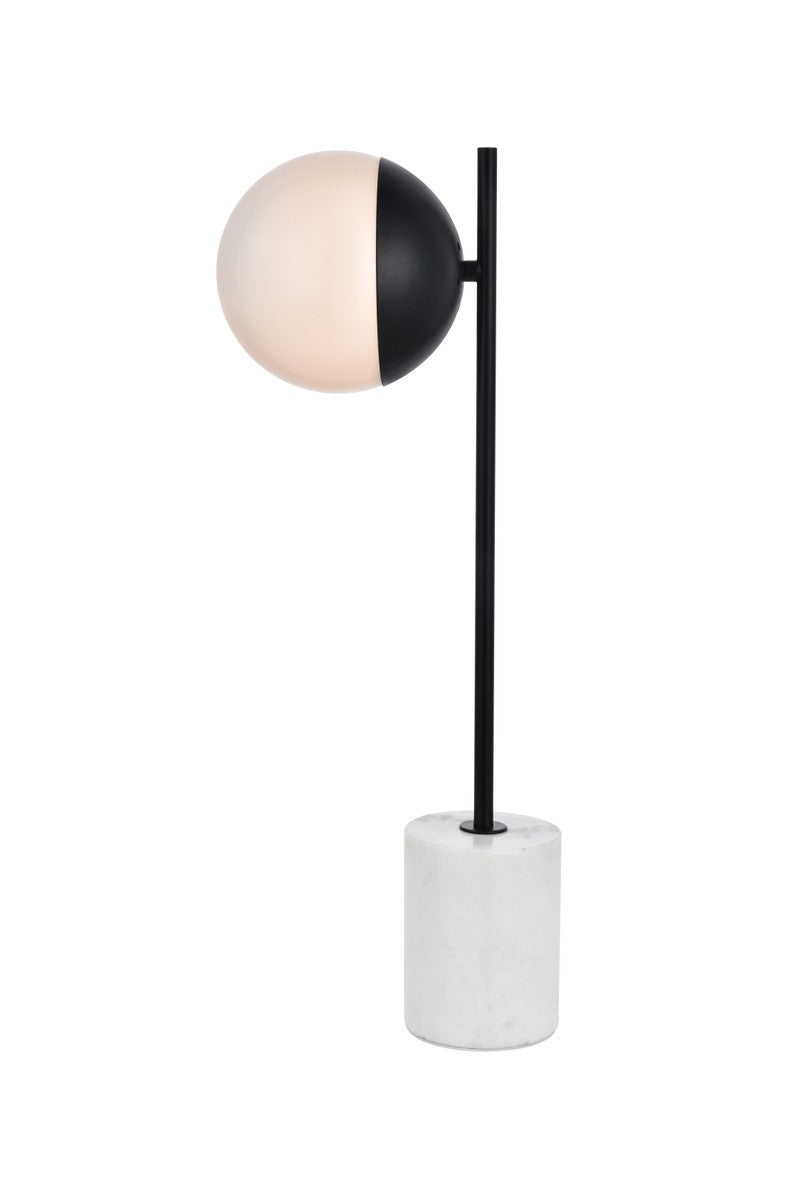 Elegant Lighting LD6104BK Modern Eclipse Lamp Black And Frosted White