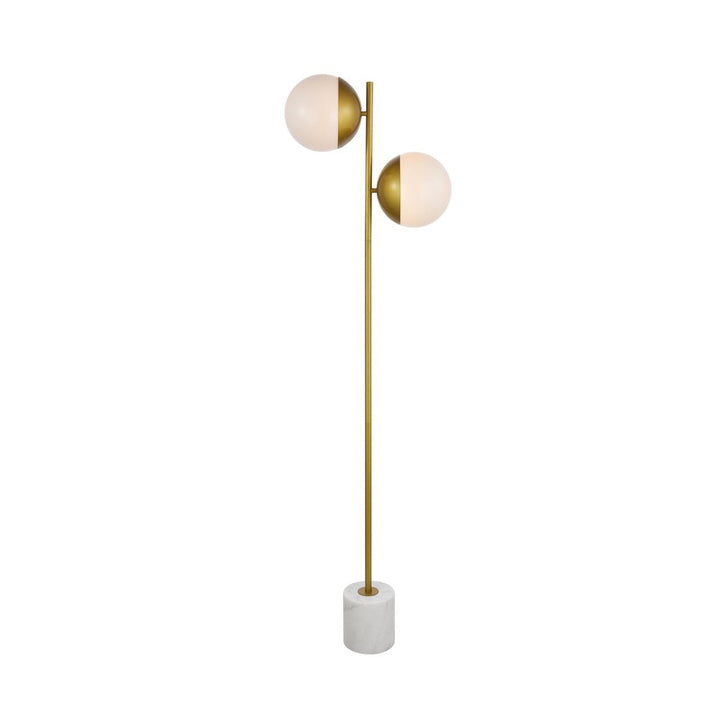 Elegant Lighting LD6114BR  Eclipse Lamp Brass And Frosted White