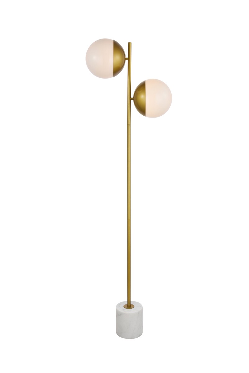 Elegant Lighting LD6114BR  Eclipse Lamp Brass And Frosted White