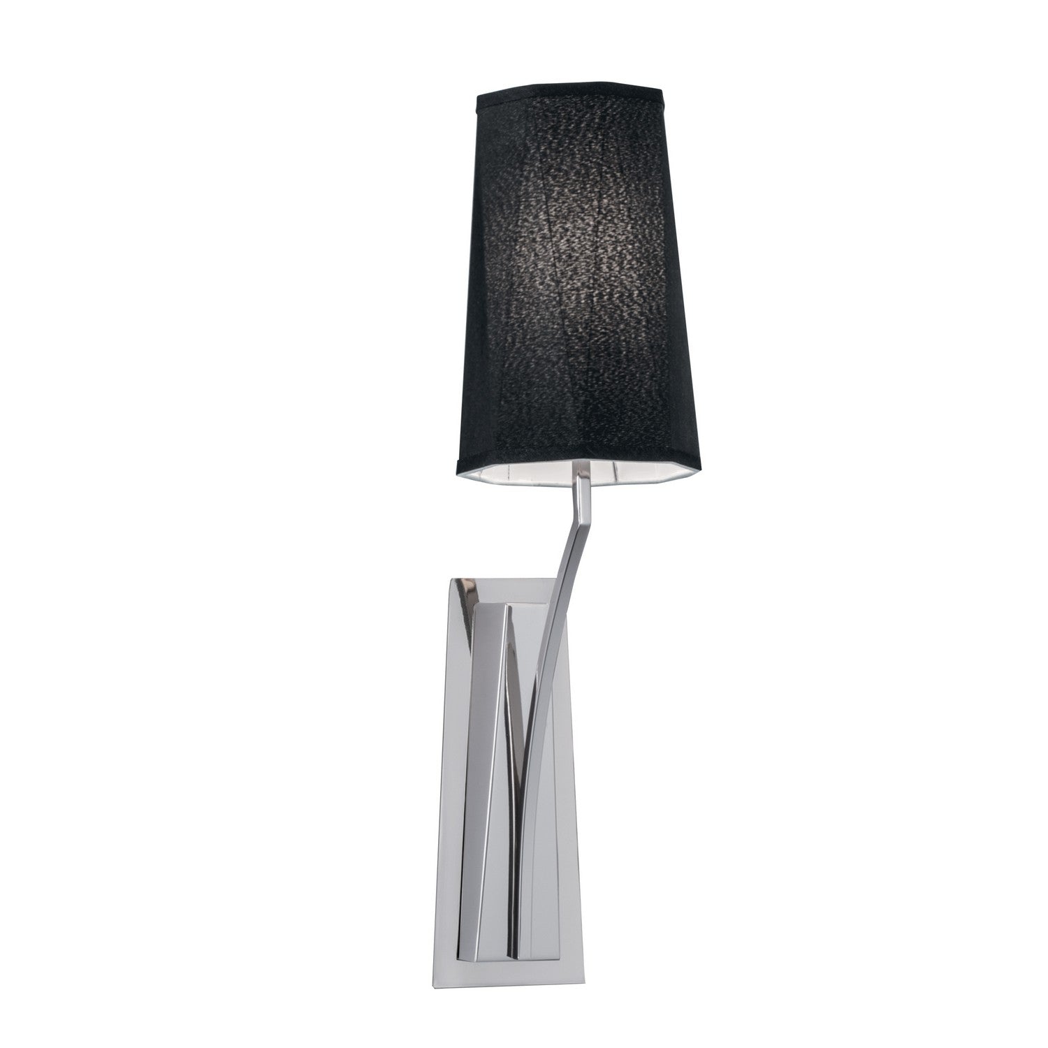 Norwell Diamond 8291-PN-BS Wall Light - Polished Nickel With Black Shade
