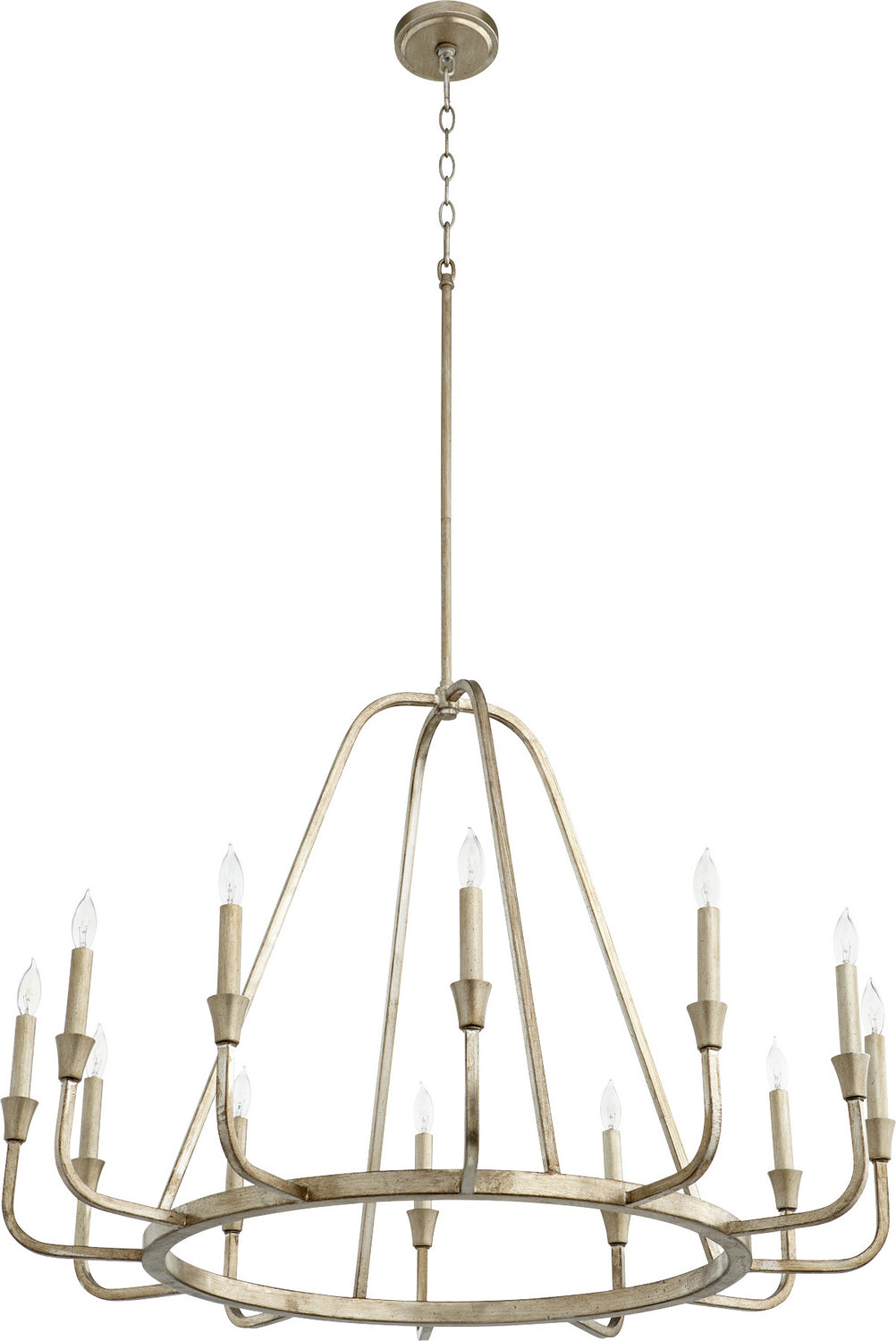 Quorum Marquee 6314-12-60 Chandelier Light - Aged Silver Leaf