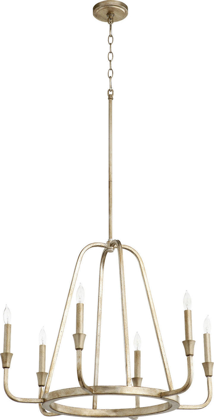 Quorum Marquee 6314-6-60 Chandelier Light - Aged Silver Leaf