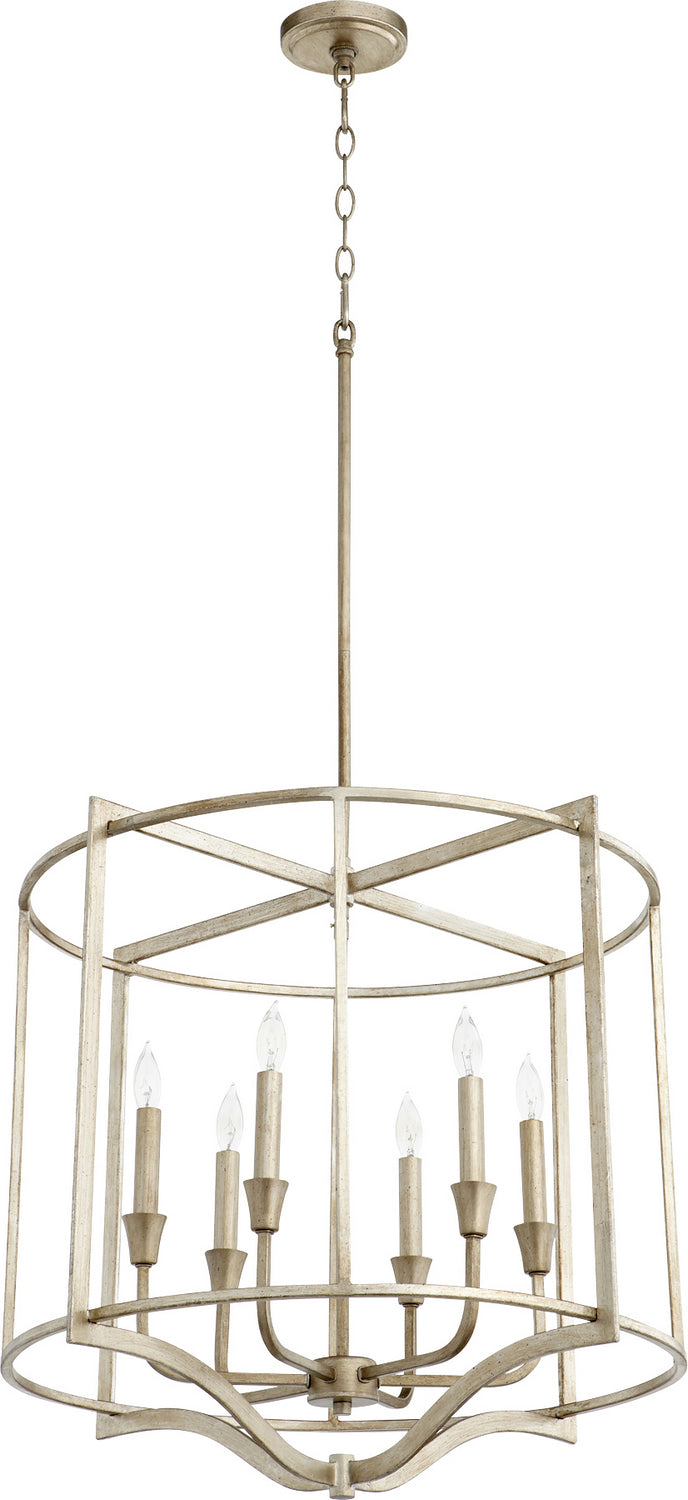 Quorum Marquee 6414-6-60 Chandelier Light - Aged Silver Leaf