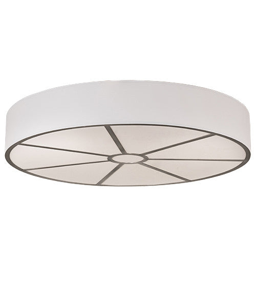 Meyda Tiffany 194230 Contemporary Modern Ten Light Flushmount from Cilindro Collection in Nickel Finish, 60.00 inches