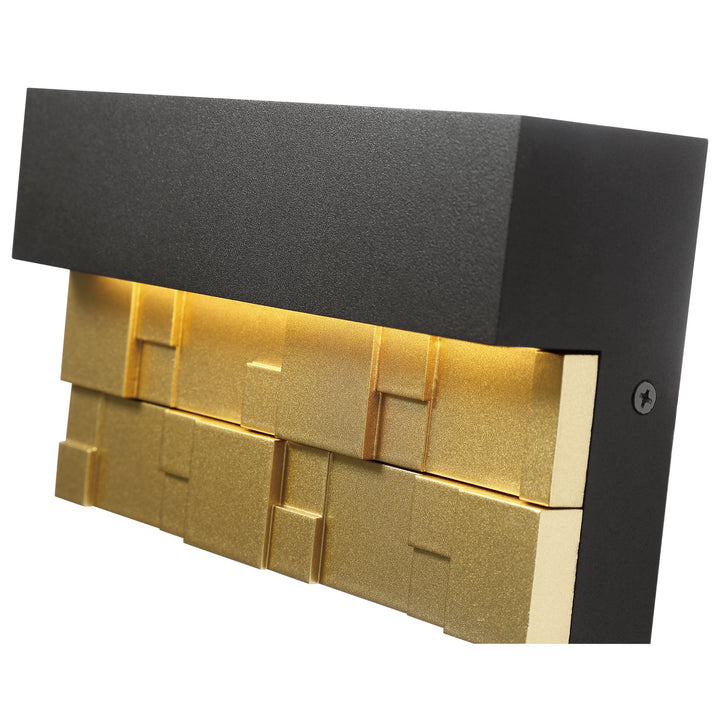 Access Lighting 20049LEDDMG-BRZ/GLD  Grid Outdoor Bronze With Gold