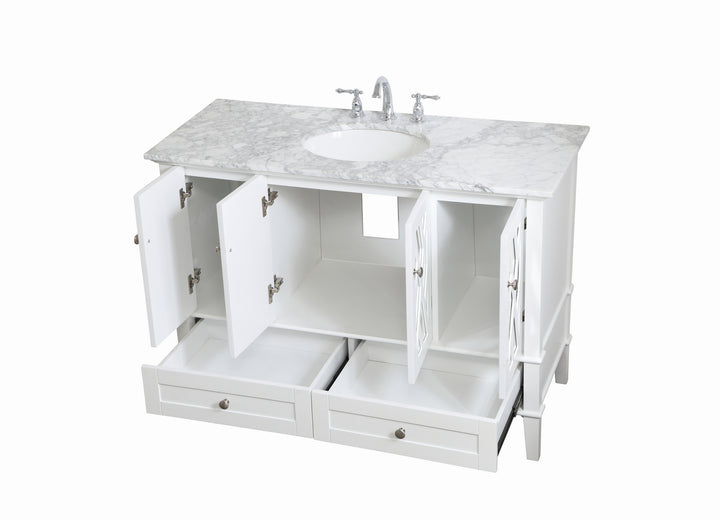 Elegant Lighting VF30248WH Luxe Single Bathroom Vanity Set Plumbing White