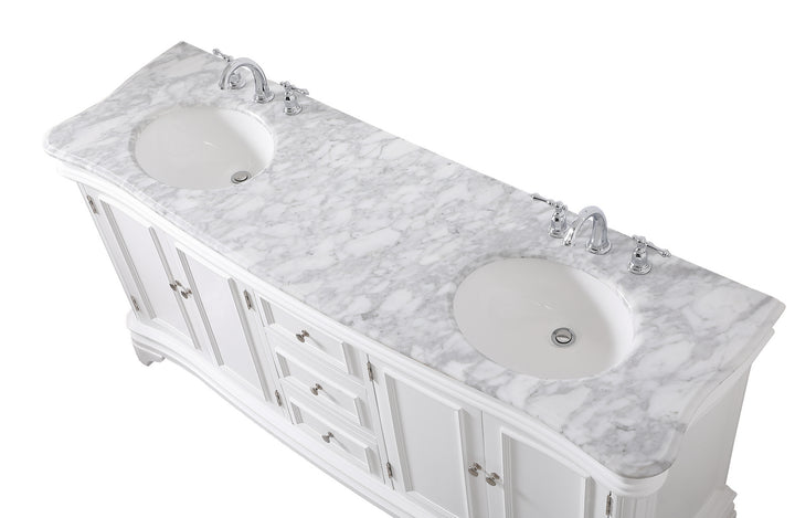 Elegant Lighting VF52072DWH Kameron Bathroom Vanity Set Plumbing White