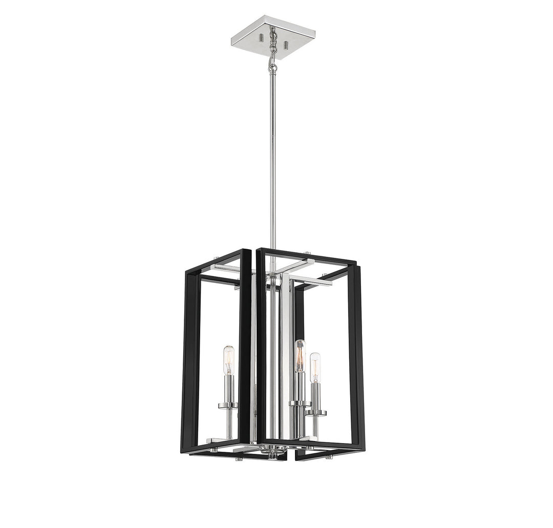 Savoy House Champlin 3-8881-4-173 Pendant Light - Black with Polished Nickel Accents