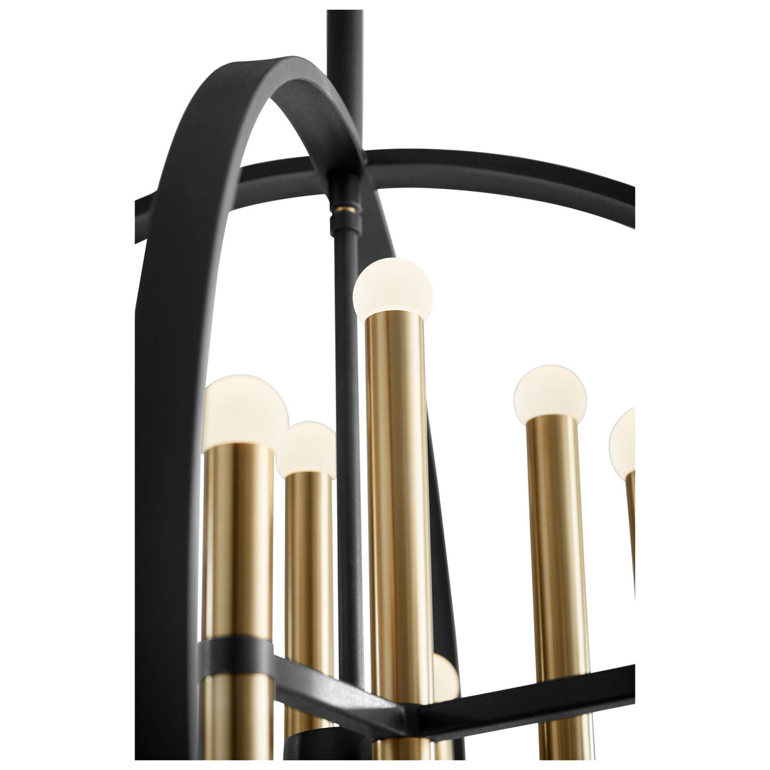 Oxygen Nero 3-684-1540 Chandelier Light - Black W/ Aged Brass