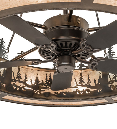 Meyda Tiffany Wildlife At Dusk 241416 Ceiling Fan - Antique Copper
