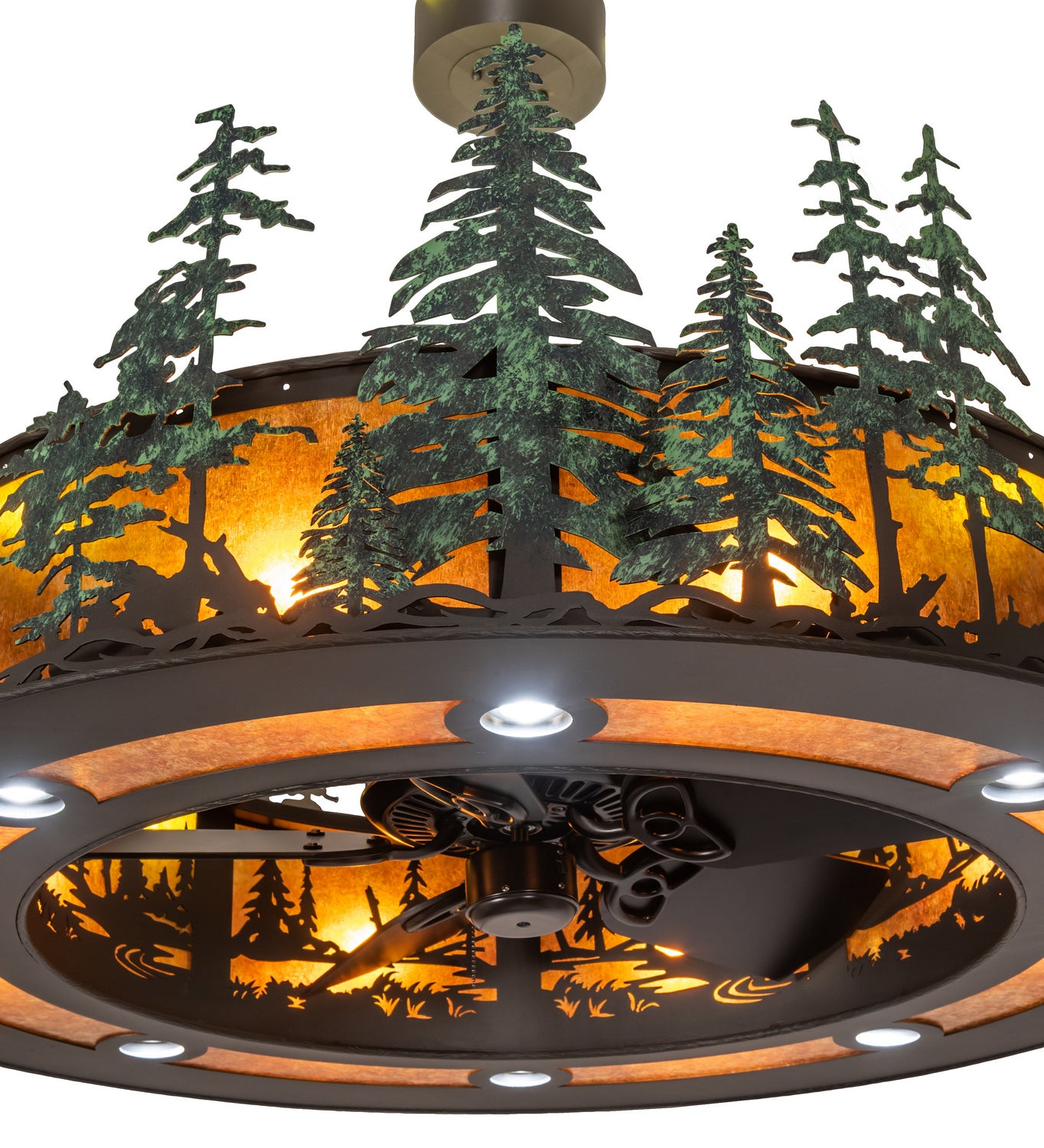 Meyda Tiffany Tall Pines 247515 Ceiling Fan - Wrought Iron