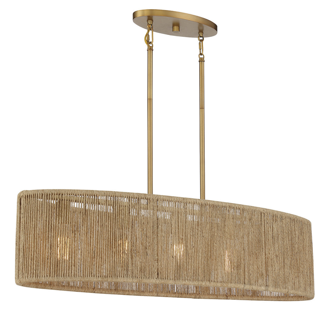 Savoy House Ashe 1-1738-5-320 Pendant Light - Warm Brass and Rope