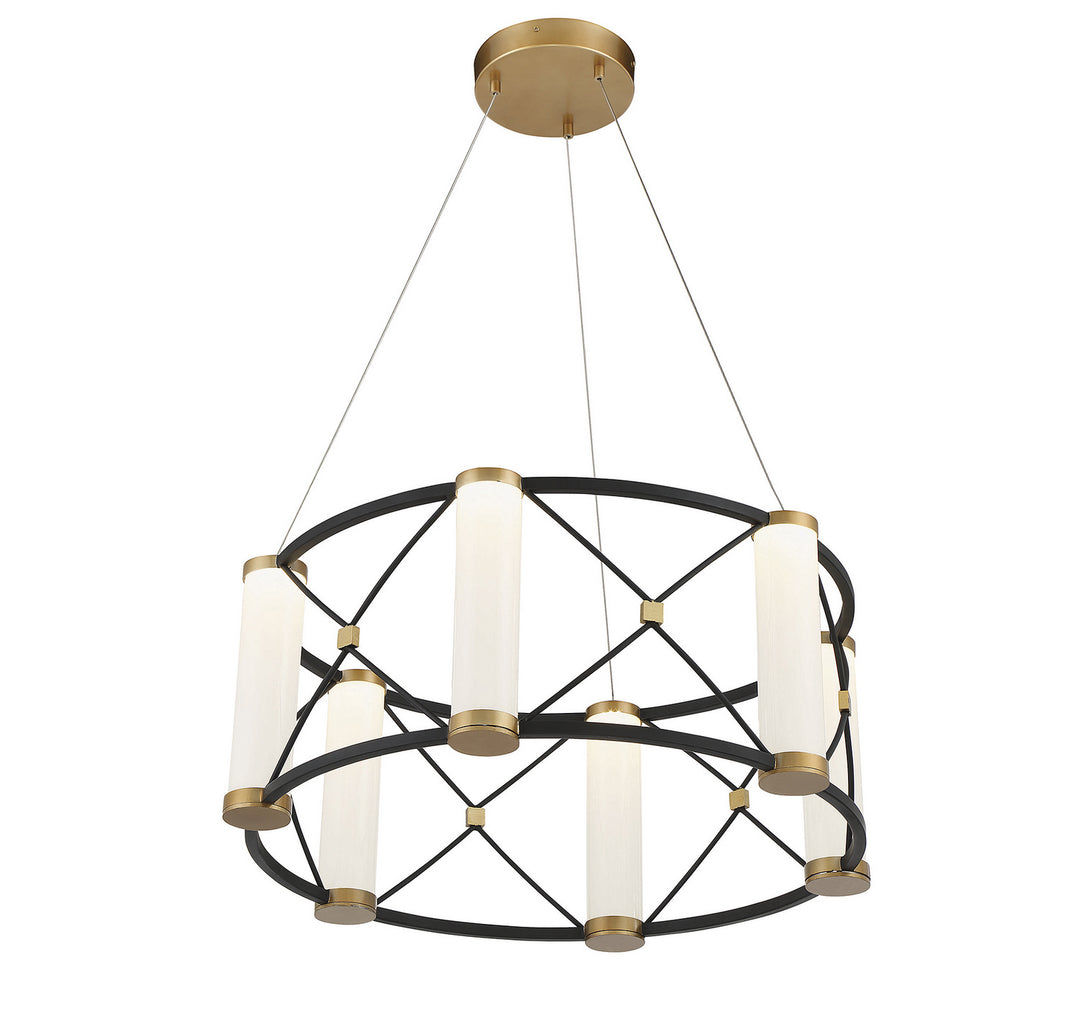 Savoy House Aries 7-1639-6-144 Chandelier Light - Matte Black with Burnished Brass Accents