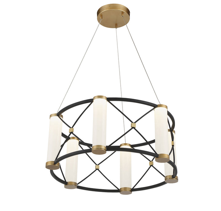 Savoy House Aries 7-1639-6-144 Chandelier Light - Matte Black with Burnished Brass Accents