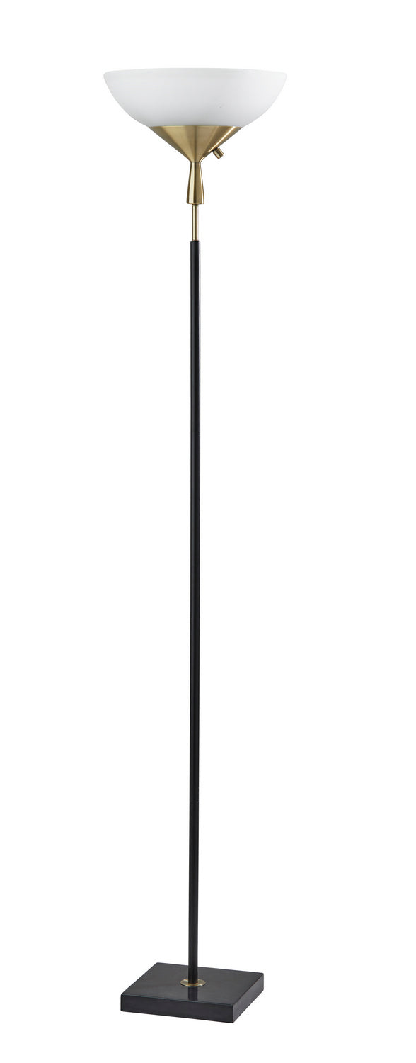 Adesso Home 5007-01 Noah Two Light Torchiere Black W. Antique Brass