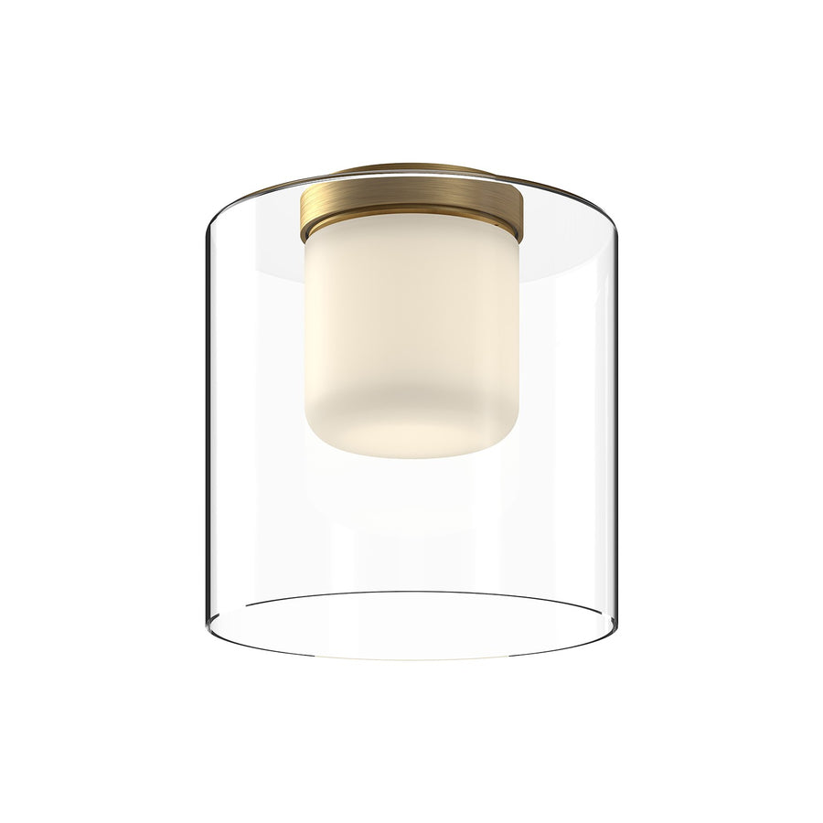 Kuzco Lighting FM53509-BG/CL Birch Ceiling Light Brushed Gold/Clear Glass
